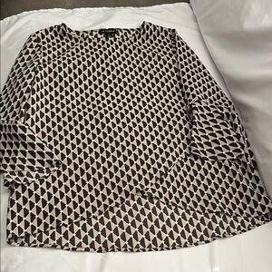 I.N. Studio Black and Cream Geometric Blouse new with no tag
